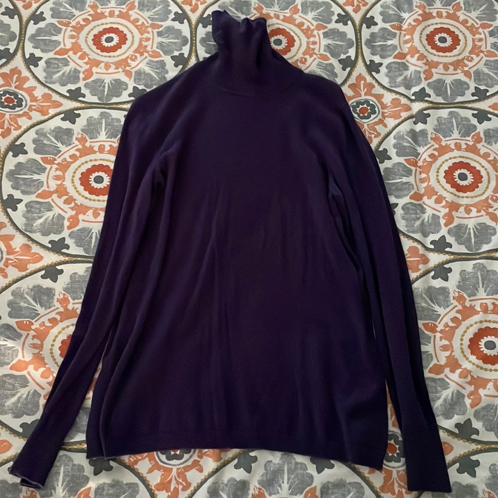 Soft casual purple turtleneck.